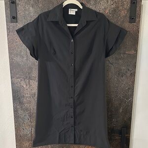 Finley Black Casual Button Down dress/ tunic size S